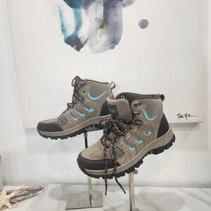 [ DENALI] Women's or boys ALPINE-SIZE 5.5 brown/gray/blue hi top hiking boots